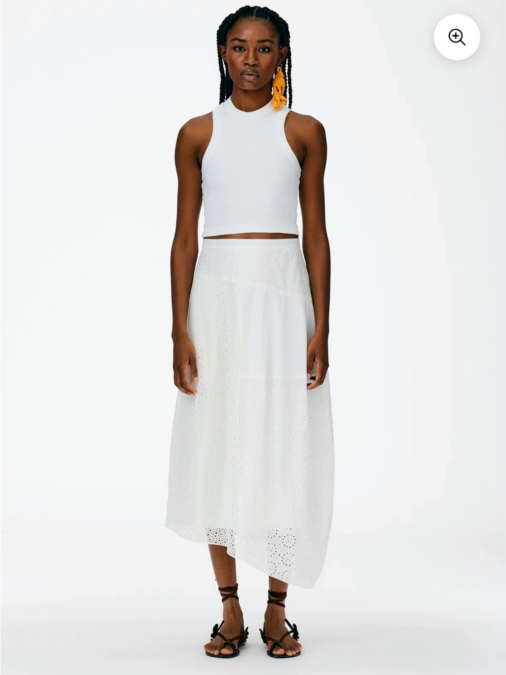 Tibi Silk Cotton Eyelet Asymmetrical Skirt - Picture 2 of 4